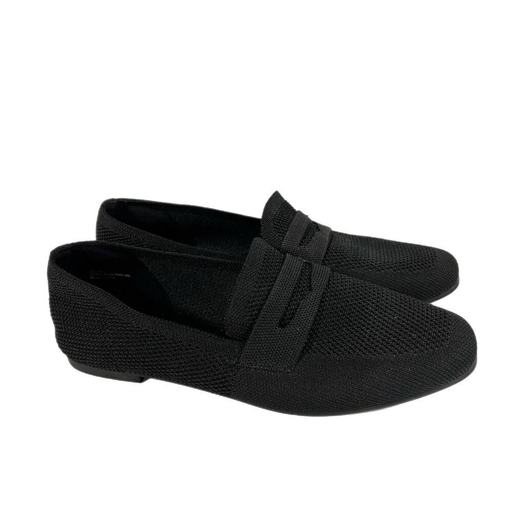 La Strada Black Knit Penny Loafers Mocassins Women Size 40/ 9 Flats Comfort